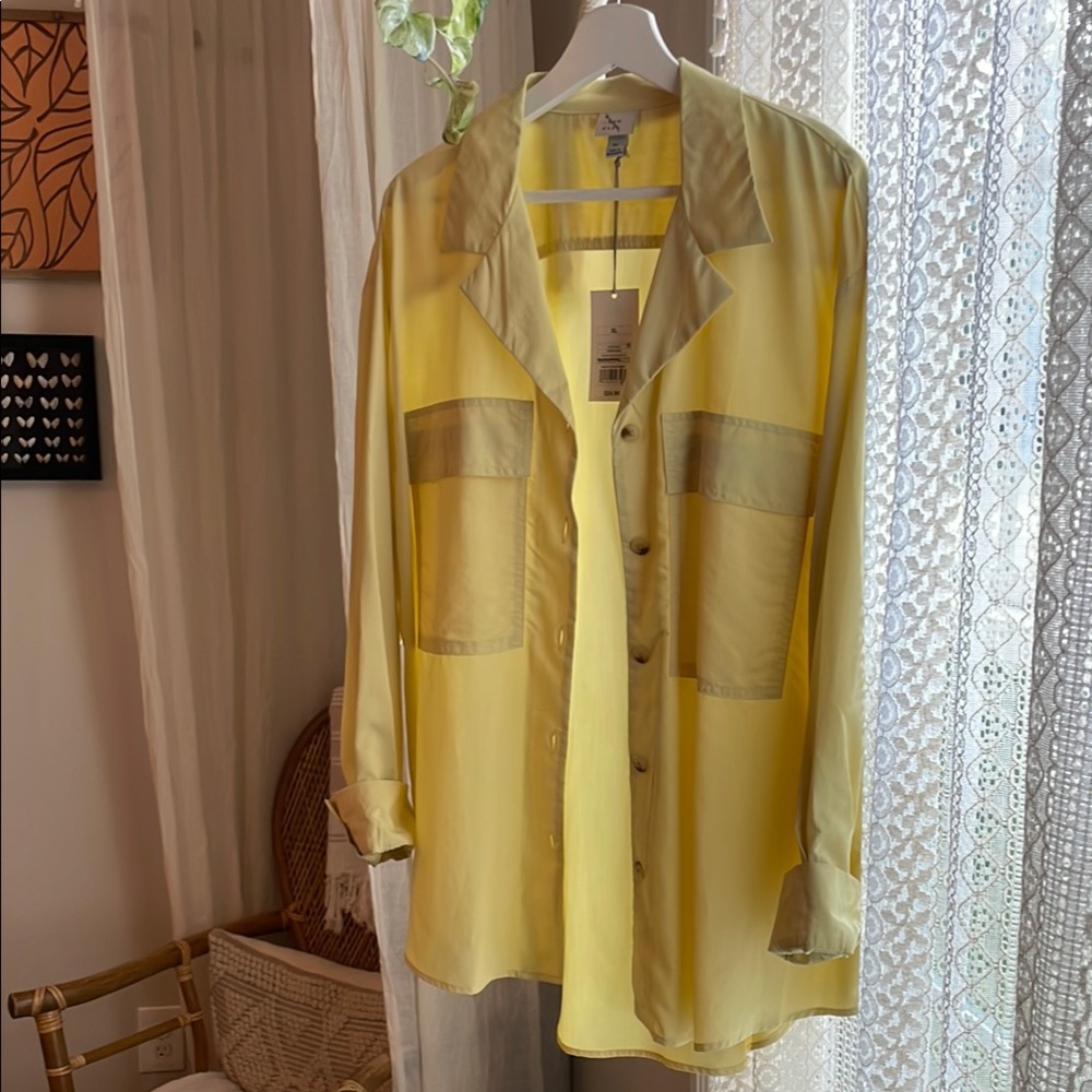 a new day Yellow Casual Button Down Shirt